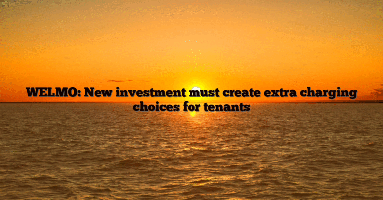WELMO: New investment must create extra charging choices for tenants